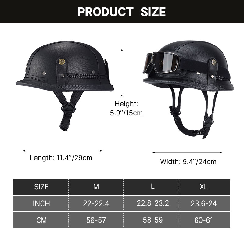 German Half Vintage Helmet Cla - đánh giá và giá Vintage Open Face Retro Helmet