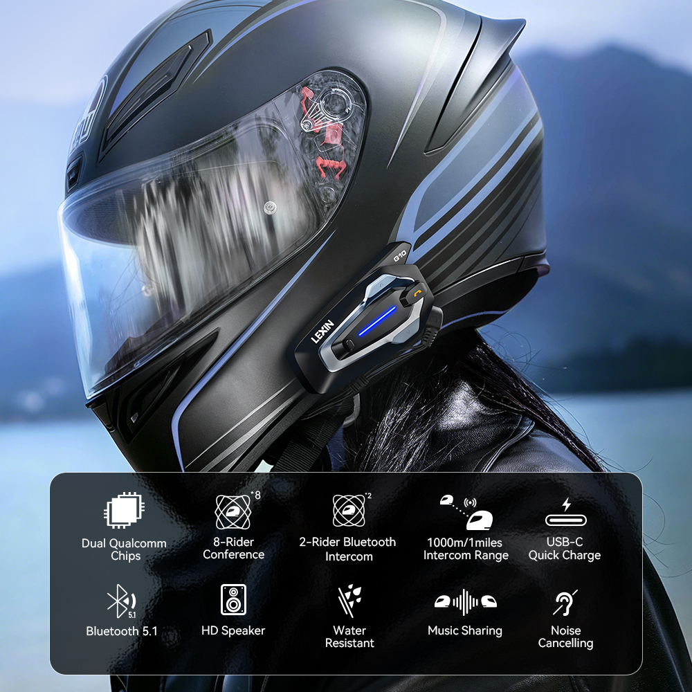 NEW-LEXIN G10 Motorcycle Helme - đánh giá và giá Full Face Motorcycle Helmet With Bluetooth